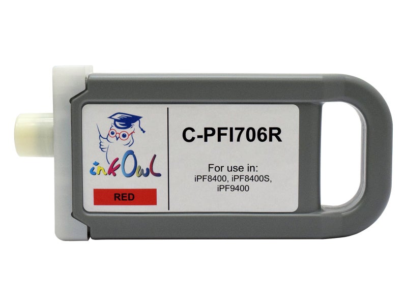 InkOwl Compatible Ink Cartridge Replacement for Canon PFI-706R (700ml, Red) for iPF8400, iPF8400SE, iPF9400 Printers - Image 2